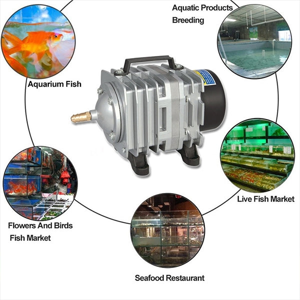 ACO-004 58W 75L/Min ปั๊มลมแม่เหล็กไฟฟ้าคอมเพรสเซอร์อาหารทะเลถังปลาเพิ่มออกซิเจน Air Flow Splitter, US Plug, ACO-004