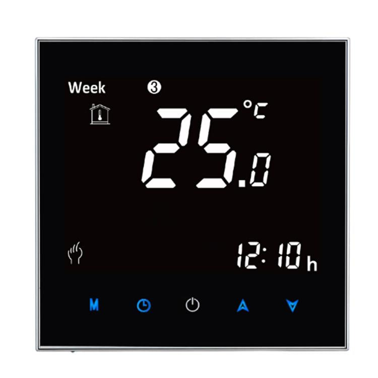 BHT-2001 3A Load Water Heating Type LCD Digital Heating Room Thermostat, นาฬิกาแสดงผล / อุณหภูมิ / เวลา / สัปดาห์ / ความร้อน ฯลฯ, BHT-2001 3A (Black)
