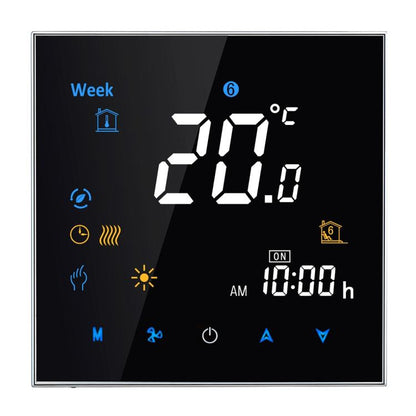 BHT-3001 16A โหลดเครื่องทำความร้อนอิเล็กทรอนิกส์ประเภท LCD เครื่องทำความร้อนแบบดิจิตอลเทอร์โมสแตทพร้อมเซนเซอร์, นาฬิกาแสดงผล / อุณหภูมิ / เวลา / สัปดาห์ / ความร้อน ฯลฯ, BHT-3001 16A (Black), BHT-3001 16A (White)