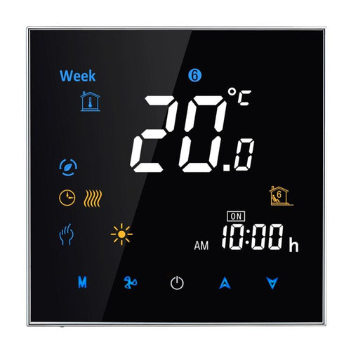 BHT-3001 16A โหลดเครื่องทำความร้อนอิเล็กทรอนิกส์ประเภท LCD เครื่องทำความร้อนแบบดิจิตอลเทอร์โมสแตทพร้อมเซนเซอร์, นาฬิกาแสดงผล / อุณหภูมิ / เวลา / สัปดาห์ / ความร้อน ฯลฯ, BHT-3001 16A (Black), BHT-3001 16A (White)