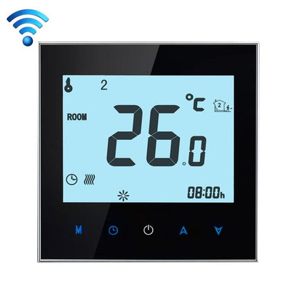 BHT-1000-GB-WIFI 16A โหลดเครื่องทำความร้อนอิเล็กทรอนิกส์ประเภท Touch LCD Digital WiFi เครื่องควบคุมอุณหภูมิห้องทำความร้อนพร้อมเซนเซอร์, นาฬิกาแสดงผล / อุณหภูมิ / ระยะเวลา / เวลา / สัปดาห์ / ความร้อน ฯลฯ, BHT-1000 16A (Black), BHT-1000 16A (White)