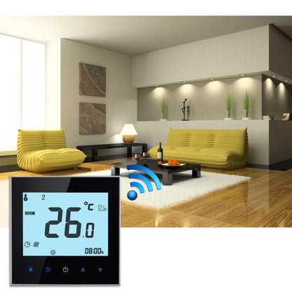 BHT-1000-GB-WIFI 16A โหลดเครื่องทำความร้อนอิเล็กทรอนิกส์ประเภท Touch LCD Digital WiFi เครื่องควบคุมอุณหภูมิห้องทำความร้อนพร้อมเซนเซอร์, นาฬิกาแสดงผล / อุณหภูมิ / ระยะเวลา / เวลา / สัปดาห์ / ความร้อน ฯลฯ, BHT-1000 16A (Black), BHT-1000 16A (White)