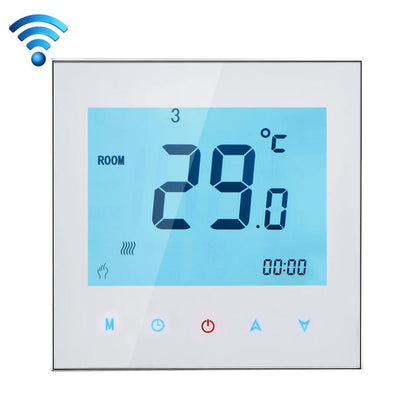 BHT-1000-GB-WIFI 16A โหลดเครื่องทำความร้อนอิเล็กทรอนิกส์ประเภท Touch LCD Digital WiFi เครื่องควบคุมอุณหภูมิห้องทำความร้อนพร้อมเซนเซอร์, นาฬิกาแสดงผล / อุณหภูมิ / ระยะเวลา / เวลา / สัปดาห์ / ความร้อน ฯลฯ, BHT-1000 16A (Black), BHT-1000 16A (White)