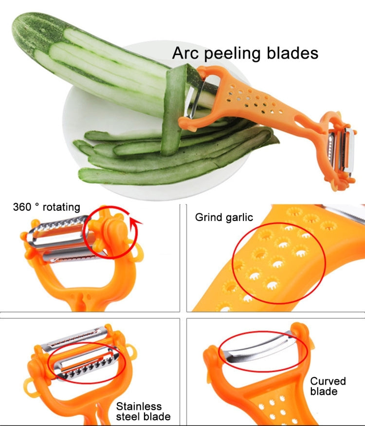 เครื่องปอกผักและผลไม้แบบพกพา Apple แตงกวามันฝรั่ง Skinner, Vegetable Cutter(Orange)