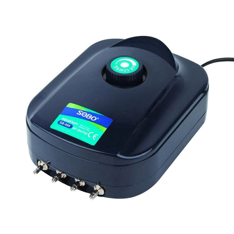 SOBO SB-988 12W 4 ช่องปรับการไหลได้ เงียบ พิพิธภัณฑ์สัตว์น้ำ ปั๊มลม ถังเก็บปลาถังออกซิเจน ปั๊มลม, SOBO SB-988