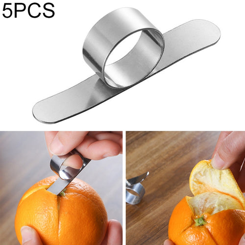 5 PCS สแตนเลสสตีลนิ้วเปิด Orange Peeler Parer เครื่องมือ, 5 PCS Stainless Steel