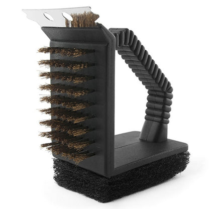 แปรงทำความสะอาดบาร์บีคิวกลางแจ้ง แคมป์ปิ้ง ปิคนิคบาร์บีคิวย่างลวดทองแดงสามในหนึ่งมุมขวาลวดทองแดงแปรงสามเหลี่ยม, BBQ Copper Brush