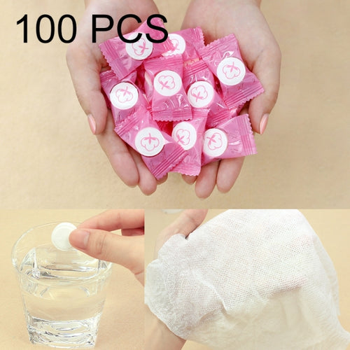 100 PCS Candy Style แบบพกพาผ้าขนหนูผ้าฝ้ายสำหรับเดินทางขนาด: 22 * 20 ซม, 100 PCS