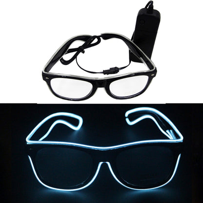 สไตล์ใหม่ LED หลายสีเรืองแสงแว่นตาเรืองแสง EL แว่นตากระพริบ, ประเภทการควบคุมเสียง, การจัดส่งสีแบบสุ่ม, Glow Glasses, Sound Control Type