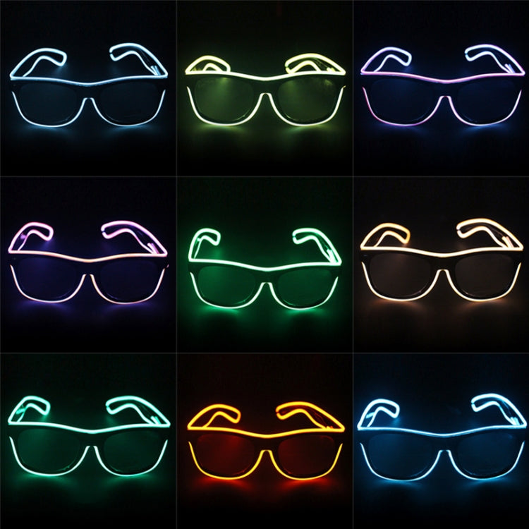 สไตล์ใหม่ LED หลายสีเรืองแสงแว่นตาเรืองแสง EL แว่นตากระพริบ, ประเภทการควบคุมเสียง, การจัดส่งสีแบบสุ่ม, Glow Glasses, Sound Control Type