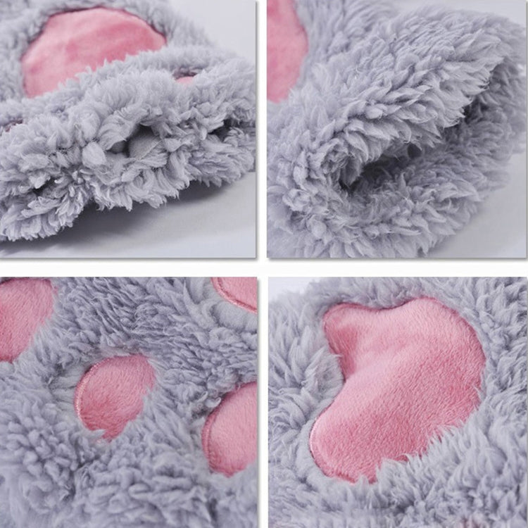 ฤดูหนาวน่ารักการ์ตูน Cat Claw Lady ถุงมือหนา WARM Fluffy Paws ถุงมือครึ่งนิ้ว