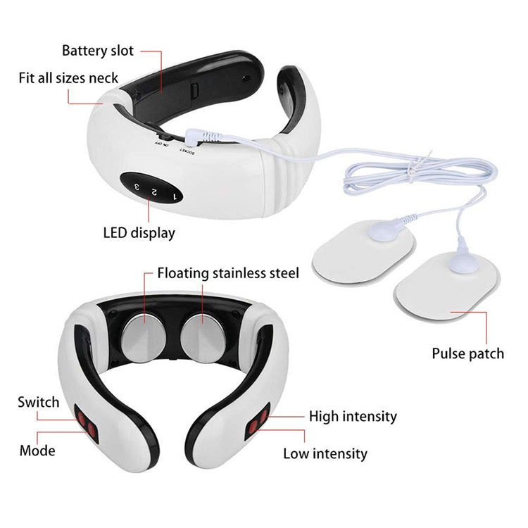 ชาร์จ USB 1300 mAh ไฟฟ้ากลับคอไหล่ไฟฟ้า PULSE Electric Shock Body Massager, USB Charging