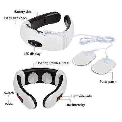 ชาร์จ USB 1300 mAh ไฟฟ้ากลับคอไหล่ไฟฟ้า PULSE Electric Shock Body Massager, USB Charging