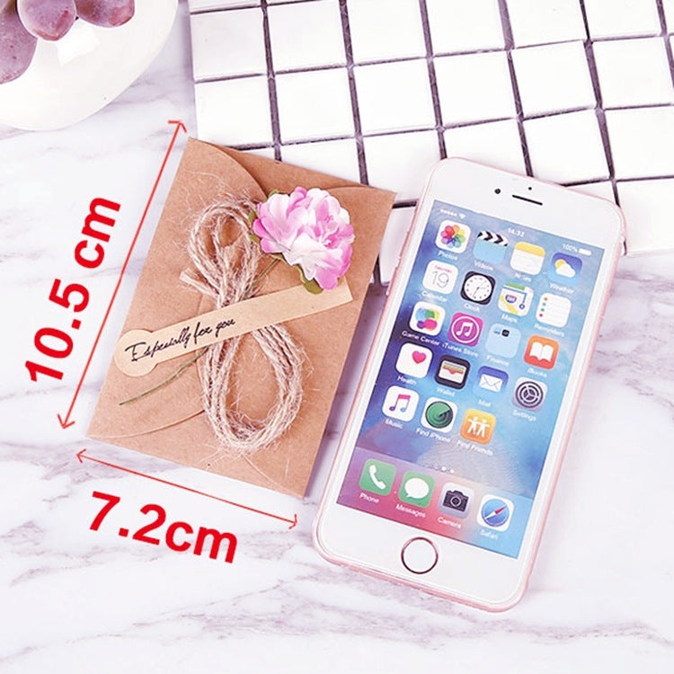 10 ชิ้นเทศกาลสร้างสรรค์ DIY กระดาษคราฟท์ย้อนยุคแฮนด์เมดขนาดเล็กแห้งดอกไม้การ์ดอวยพรการ์ดวันเกิด, Sunflower