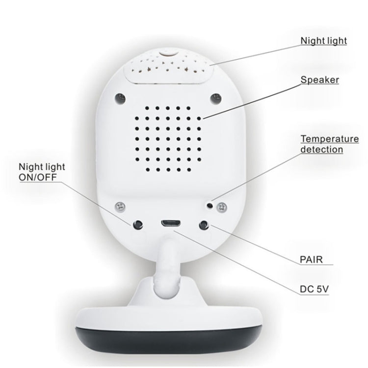 BM-SP820 2.4 นิ้ว LCD 2.4GHz กล้องเฝ้าระวังไร้สาย Baby Monitor พร้อม 7-IR LED Night Vision, Two Way Voice Talk, BM-SP820