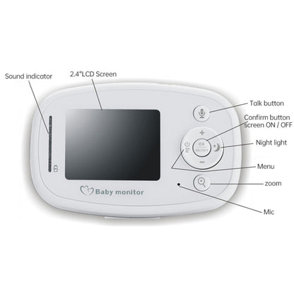 BM-SP820 2.4 นิ้ว LCD 2.4GHz กล้องเฝ้าระวังไร้สาย Baby Monitor พร้อม 7-IR LED Night Vision, Two Way Voice Talk, BM-SP820