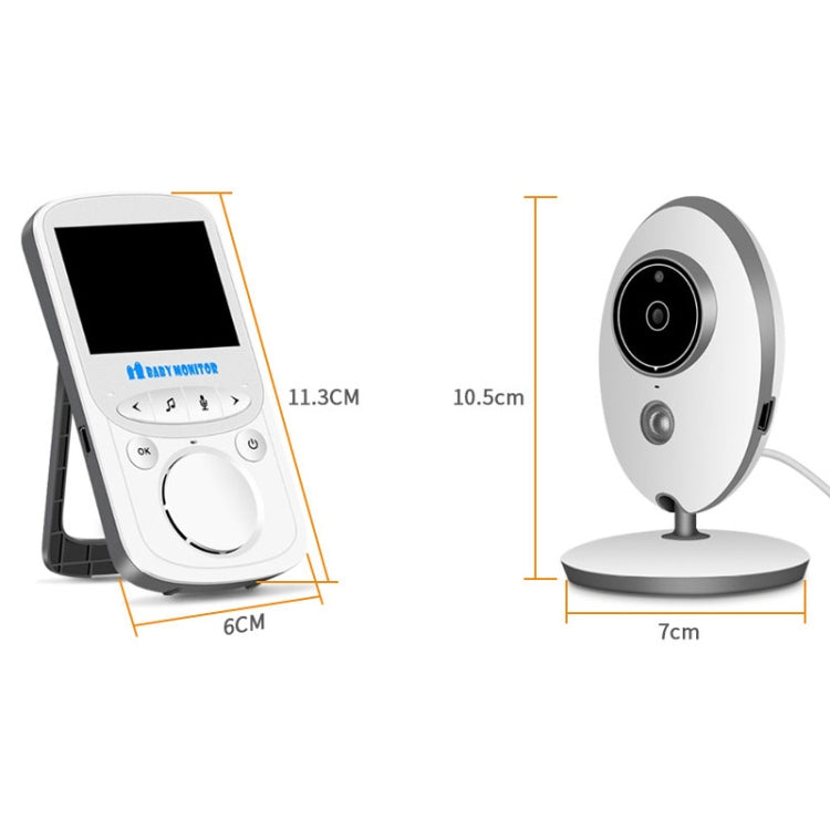VB605 2.4 นิ้ว LCD 2.4GHz กล้องเฝ้าระวังไร้สาย Baby Monitor, รองรับการพูดคุยสองทาง, Night Vision, VB605