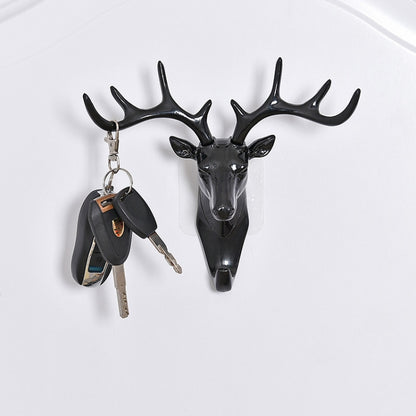 Creative สามมิติมัลติฟังก์ชั่หัวกวางสัตว์ตกแต่ง Hook Coat Hook Retro เสื้อผ้าแขวนงานฝีมือบ้านสร้างสรรค์, การจัดส่งแบบสุ่ม, Coat Hook