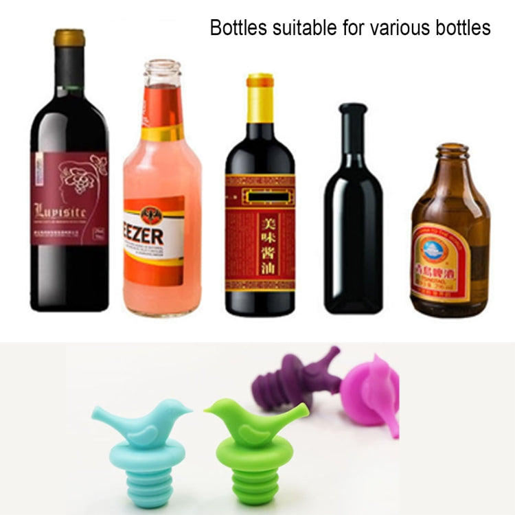 2 ชิ้น Creative Bird สไตล์ซิลิโคนเบียร์ไวน์เครื่องปรุงรสขวดการจัดส่งสีสุ่ม, 10 PCS Bird Shape