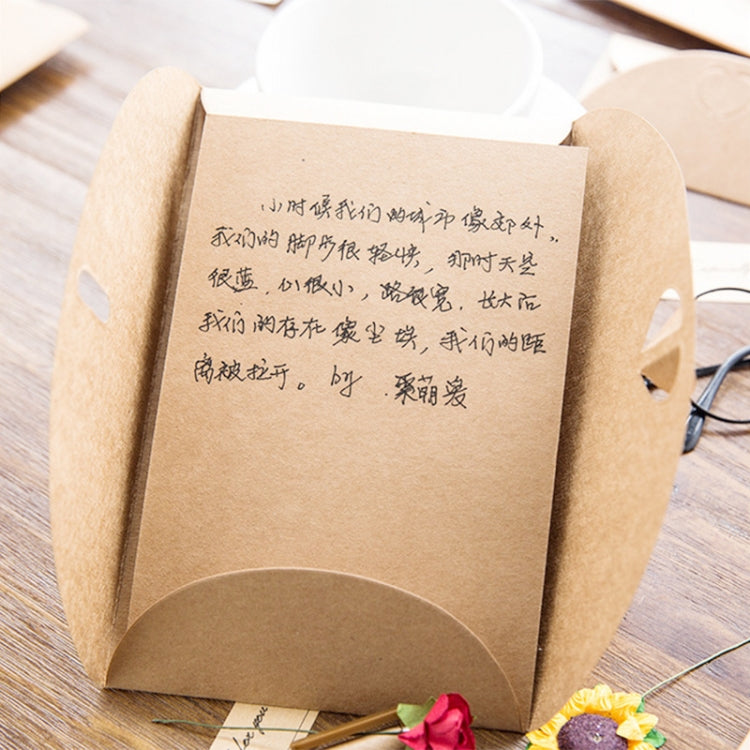 5 ชิ้นเทศกาลสร้างสรรค์ DIY กระดาษคราฟท์ย้อนยุคแฮนด์เมดขนาดใหญ่แห้งดอกไม้การ์ดอวยพรการ์ดวันเกิด, Dry Flower Greeting Card