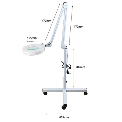 5X พับ Swing Arm โต๊ะ Mount แว่นขยายพร้อมหลอดไฟสำหรับ Facial Tattoo Eyebrow Nail Salon Beauty, cool White Light