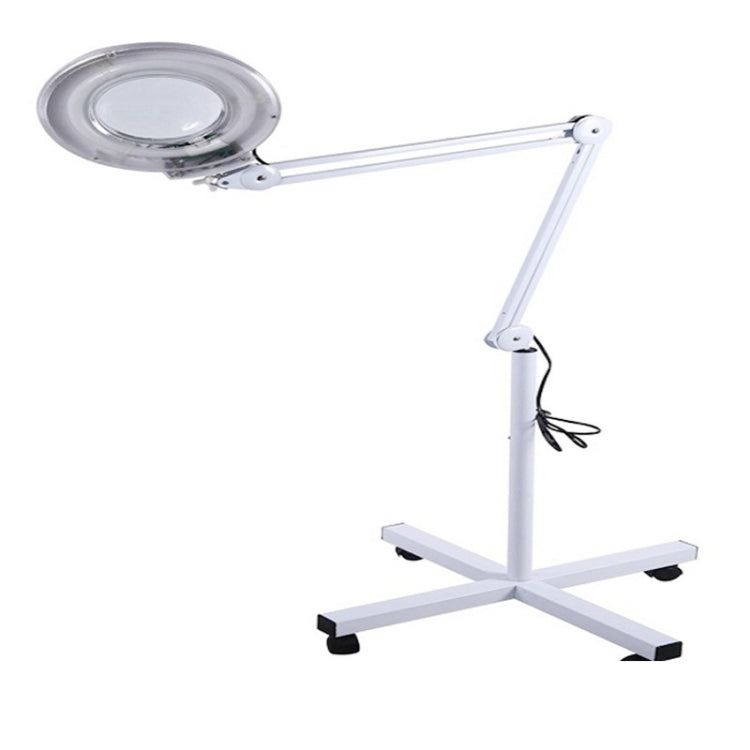 5X พับ Swing Arm โต๊ะ Mount แว่นขยายพร้อมหลอดไฟสำหรับ Facial Tattoo Eyebrow Nail Salon Beauty, cool White Light