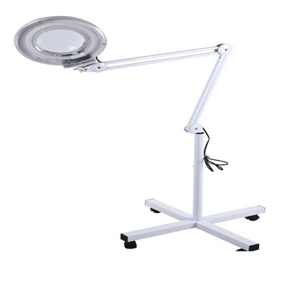 5X พับ Swing Arm โต๊ะ Mount แว่นขยายพร้อมหลอดไฟสำหรับ Facial Tattoo Eyebrow Nail Salon Beauty, cool White Light
