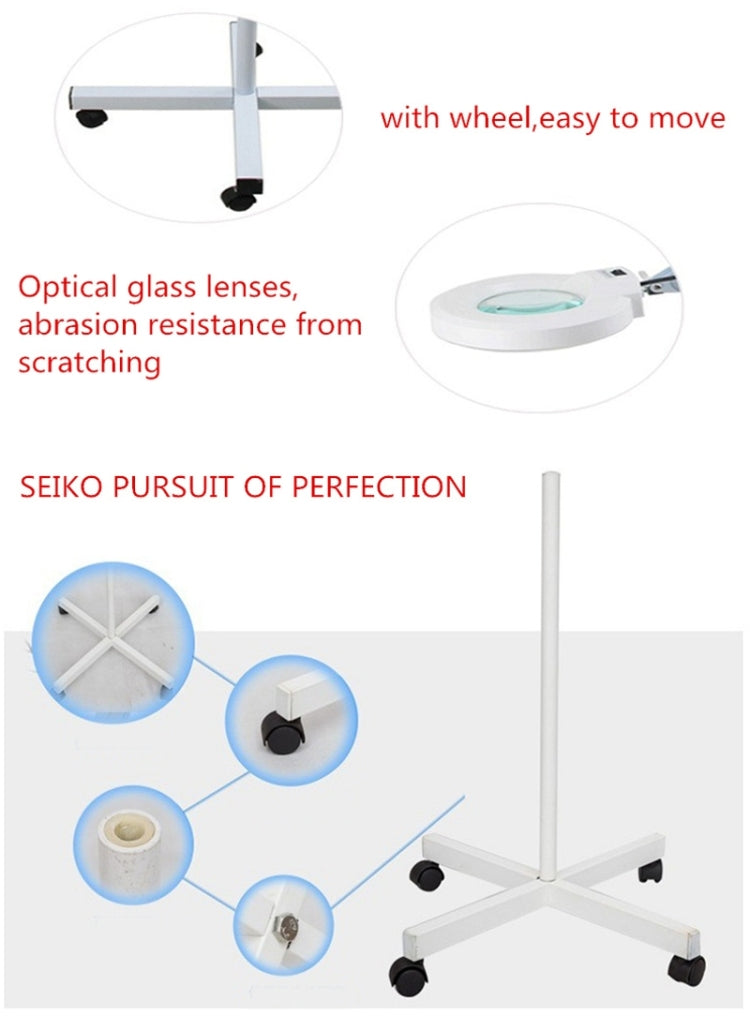 5X พับ Swing Arm โต๊ะ Mount แว่นขยายพร้อมหลอดไฟสำหรับ Facial Tattoo Eyebrow Nail Salon Beauty, cool White Light