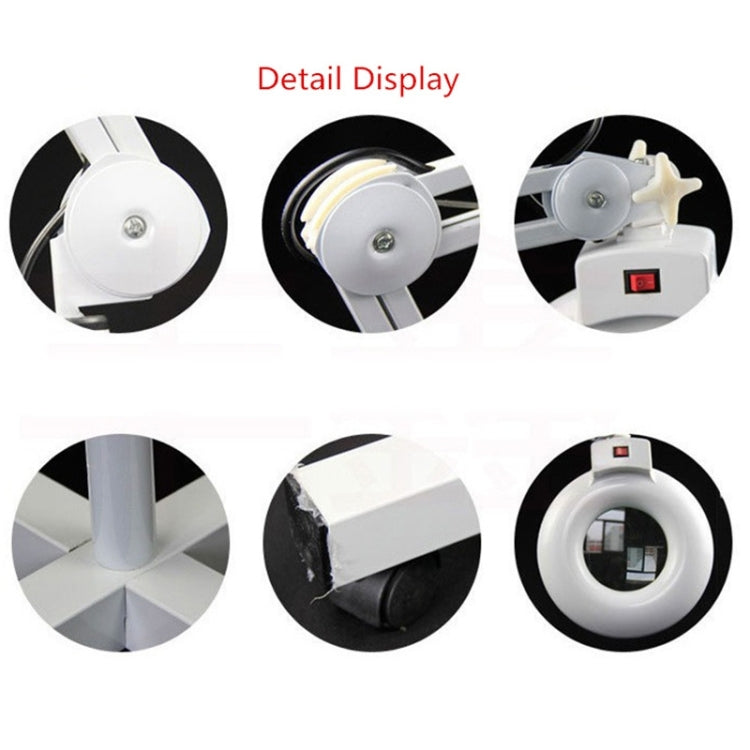 5X พับ Swing Arm โต๊ะ Mount แว่นขยายพร้อมหลอดไฟสำหรับ Facial Tattoo Eyebrow Nail Salon Beauty, cool White Light