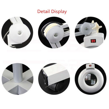5X พับ Swing Arm โต๊ะ Mount แว่นขยายพร้อมหลอดไฟสำหรับ Facial Tattoo Eyebrow Nail Salon Beauty, cool White Light
