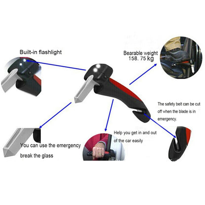 รถ Cane Handle แบบพกพา Mobility Aid ไฟฉายเครื่องตัดเข็มขัด Glass Breaker หนีฉุกเฉินเครื่องมือ, 566