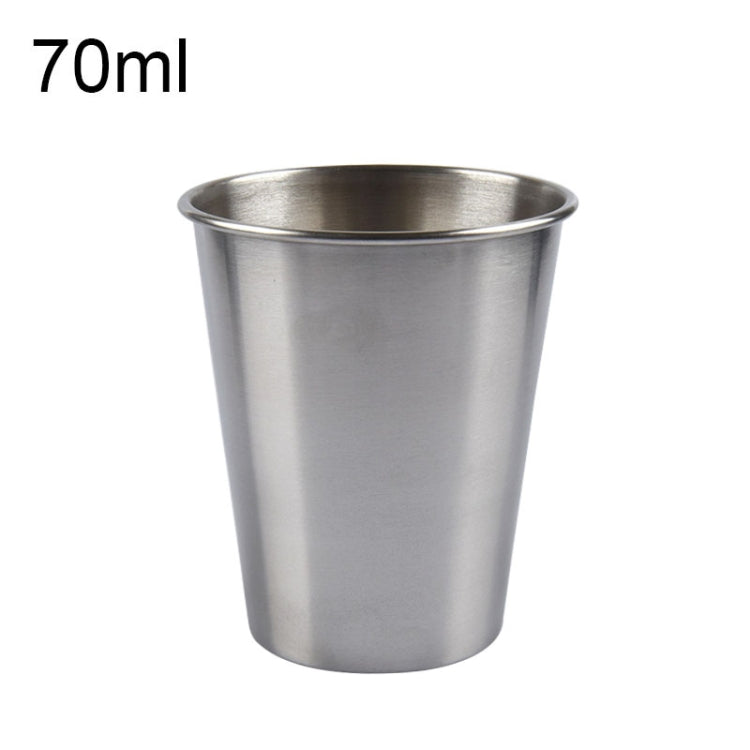 ถ้วยไวน์สั้นสเตนเลสสตีลไฟฟ้าผนังเดี่ยวขนาด 70 มล. (สีเงิน), 70ml