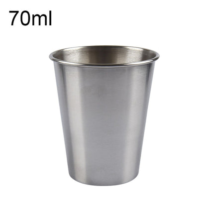 ถ้วยไวน์สั้นสเตนเลสสตีลไฟฟ้าผนังเดี่ยวขนาด 70 มล. (สีเงิน), 70ml