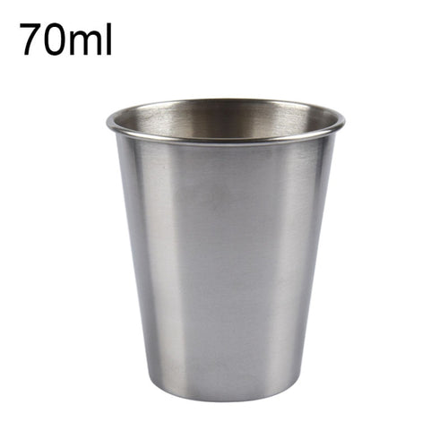 ถ้วยไวน์สั้นสเตนเลสสตีลไฟฟ้าผนังเดี่ยวขนาด 70 มล. (สีเงิน), 70ml