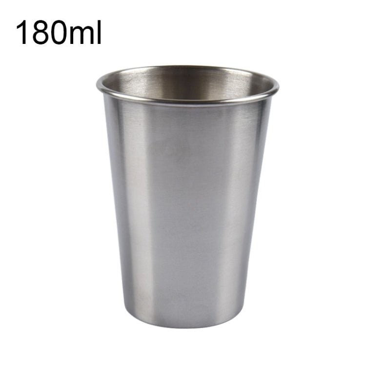 ถ้วยไวน์สั้นสเตนเลสสตีลไฟฟ้าผนังเดี่ยวขนาด 180 มล. (สีเงิน), 180ml