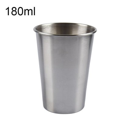 ถ้วยไวน์สั้นสเตนเลสสตีลไฟฟ้าผนังเดี่ยวขนาด 180 มล. (สีเงิน), 180ml