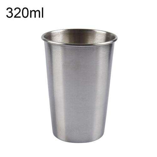 ถ้วยไวน์สั้นสเตนเลสสตีลผนังเดี่ยวขนาด 320 มล. (สีเงิน), 320ml