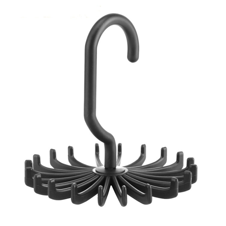 20 กรงเล็บ 360 องศา Rotatable Tie Rack เข็มขัดผ้าพันคอแขวนผู้ถือ, ขนาด: S, 20 Claws Black