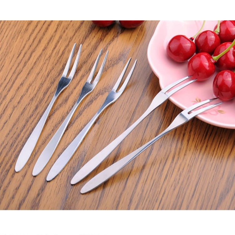 10 ชิ้นส้อมผลไม้สแตนเลสสร้างสรรค์สิ่งแวดล้อมผลไม้ขนาดเล็กง่าม, 10 PCS Fruit Fork
