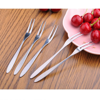 10 ชิ้นส้อมผลไม้สแตนเลสสร้างสรรค์สิ่งแวดล้อมผลไม้ขนาดเล็กง่าม, 10 PCS Fruit Fork
