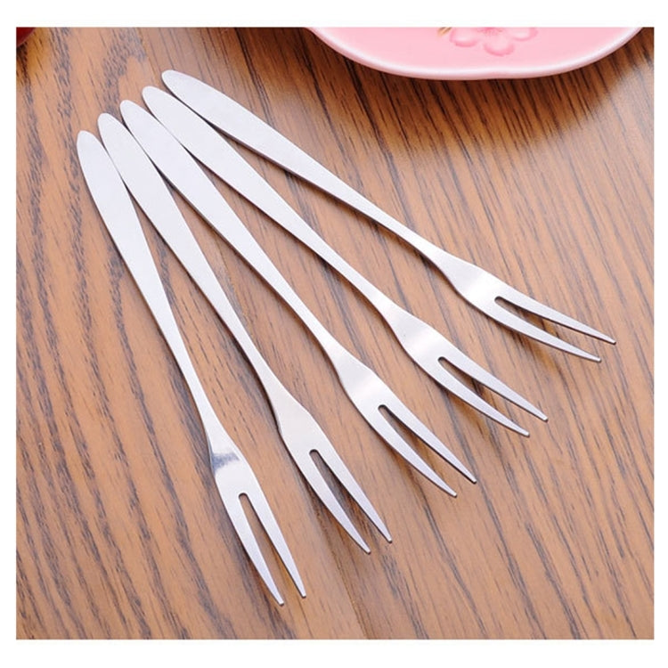10 ชิ้นส้อมผลไม้สแตนเลสสร้างสรรค์สิ่งแวดล้อมผลไม้ขนาดเล็กง่าม, 10 PCS Fruit Fork