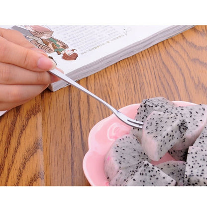 10 ชิ้นส้อมผลไม้สแตนเลสสร้างสรรค์สิ่งแวดล้อมผลไม้ขนาดเล็กง่าม, 10 PCS Fruit Fork