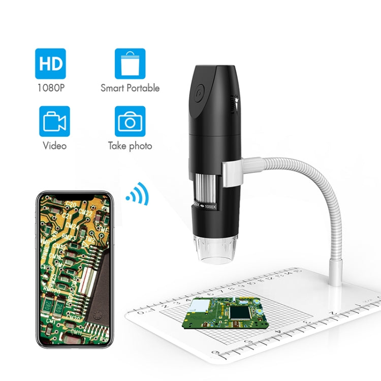 316 50-1000X กล้องจุลทรรศน์ดิจิตอล USB อัจฉริยะแบบปรับได้ Wifi