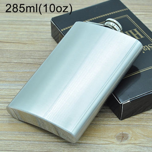 285mL (10oz) กีฬากลางแจ้ง Handy Home Travel สแตนเลสสตีลแบบพกพาขวดสะโพก (ไม่มีช่องทางขนาดเล็ก) (สีเงิน 285mL (10oz)), 285mL (10oz)
