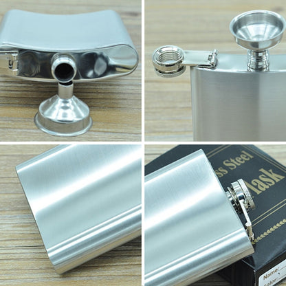 196mL (7oz) กีฬากลางแจ้ง Handy Home Travel สแตนเลสสตีลขวดสะโพกพกพา (พร้อมช่องทางขนาดเล็ก) (สีเงิน 196mL (7oz)), 196mL (7oz)