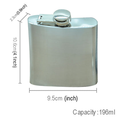 196mL (7oz) กีฬากลางแจ้ง Handy Home Travel สแตนเลสสตีลขวดสะโพกพกพา (พร้อมช่องทางขนาดเล็ก) (สีเงิน 196mL (7oz)), 196mL (7oz)