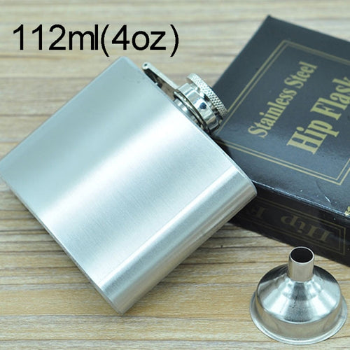 112mL (4oz) กีฬากลางแจ้ง Handy Home Travel สแตนเลสสตีลแบบพกพาขวดสะโพก (พร้อมช่องทางขนาดเล็ก) (เงิน 112mL (4oz)), 112mL (4oz)