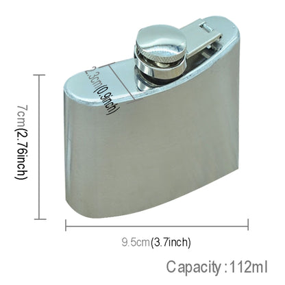 112mL (4oz) กีฬากลางแจ้ง Handy Home Travel สแตนเลสสตีลแบบพกพาขวดสะโพก (พร้อมช่องทางขนาดเล็ก) (เงิน 112mL (4oz)), 112mL (4oz)