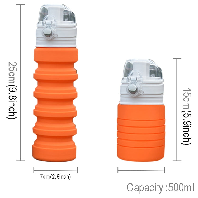 500mL Outdoor Travel ซิลิโคนพับได้กาต้มน้ำ Telescopic Cup ขวดดื่มกีฬา