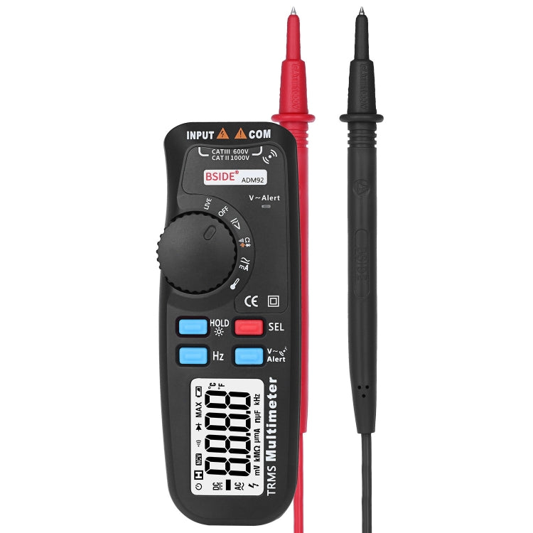 BSIDE ADM92 มัลติมิเตอร์แบบดิจิตอล True RMS แบบใช้มือถือช่วงอัตโนมัติ 6000 นับเครื่องทดสอบ TRMS พร้อม Live Wire ตรวจสอบอุณหภูมิ NCV Hz ohm ไดโอด